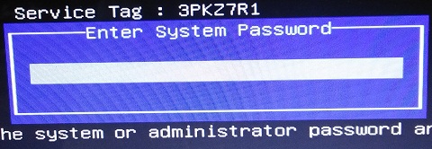 Dell Service Tag : Enter System password
